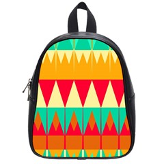 Triangles And Other Retro Colors Shapes 			school Bag (small) by LalyLauraFLM