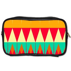 Triangles And Other Retro Colors Shapes 			toiletries Bag (one Side) by LalyLauraFLM