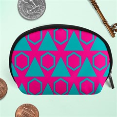 Triangles And Honeycombs Pattern Accessory Pouch by LalyLauraFLM