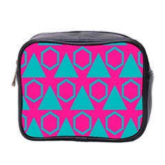 Triangles And Honeycombs Pattern Mini Toiletries Bag (two Sides) by LalyLauraFLM