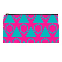 Triangles And Honeycombs Pattern 	pencil Case by LalyLauraFLM