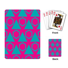 Triangles And Honeycombs Pattern 			playing Cards Single Design by LalyLauraFLM