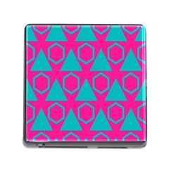 Triangles And Honeycombs Pattern 			memory Card Reader (square) by LalyLauraFLM