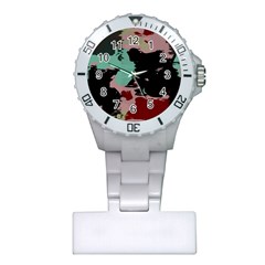 Retro Colors Texture 			nurses Watch