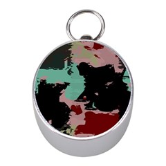 Retro Colors Texture 			silver Compass (mini)