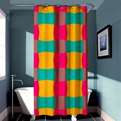 Distorted Shapes In Retro Colors Pattern 	shower Curtain 36  X 72 