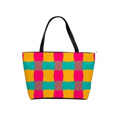 Distorted Shapes In Retro Colors Pattern Classic Shoulder Handbag by LalyLauraFLM