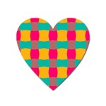 Distorted shapes in retro colors pattern 			Magnet (Heart) Front