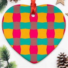 Distorted Shapes In Retro Colors Pattern 			ornament (heart) by LalyLauraFLM