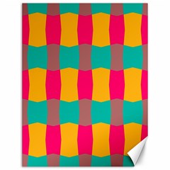 Distorted Shapes In Retro Colors Pattern 			canvas 12  X 16  by LalyLauraFLM