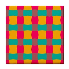 Distorted Shapes In Retro Colors Pattern 			face Towel by LalyLauraFLM