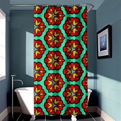 Red Flowers Pattern 	shower Curtain 36  X 72  by LalyLauraFLM