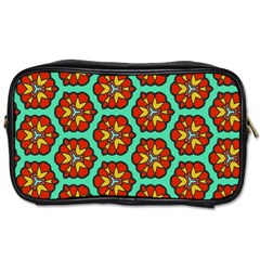 Red Flowers Pattern Toiletries Bag (two Sides) by LalyLauraFLM