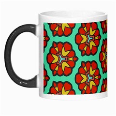 Red Flowers Pattern Morph Mug by LalyLauraFLM