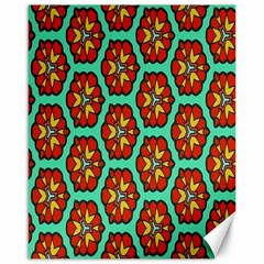 Red Flowers Pattern 			canvas 16  X 20  by LalyLauraFLM