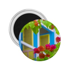 Colored Flowers In Front Ot Windows House Print 2 25  Magnets by dflcprints