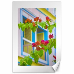 Colored Flowers In Front Ot Windows House Print Canvas 20  X 30   by dflcprints