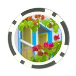 Colored Flowers In Front Ot Windows House Print Poker Chip Card Guards Front