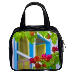 Colored Flowers In Front Ot Windows House Print Classic Handbags (2 Sides) by dflcprints