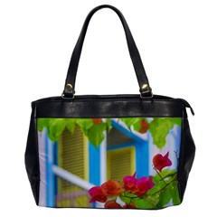 Colored Flowers In Front Ot Windows House Print Office Handbags by dflcprints