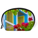 Colored Flowers In Front Ot Windows House Print Accessory Pouches (Large)  Back