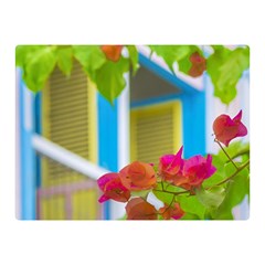 Colored Flowers In Front Ot Windows House Print Double Sided Flano Blanket (mini)  by dflcprints