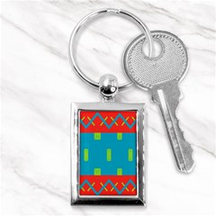 Chevrons And Rectangles 			key Chain (rectangle) by LalyLauraFLM