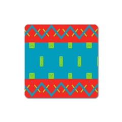 Chevrons And Rectangles 			magnet (square) by LalyLauraFLM