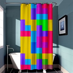 Colorful Tetris Shapes 	shower Curtain 36  X 72  by LalyLauraFLM