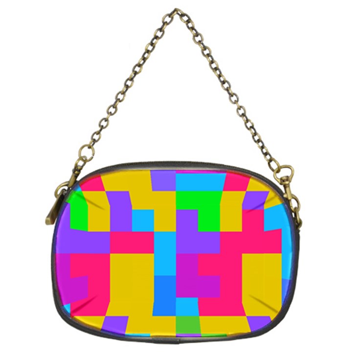 Colorful tetris shapes 	Chain Purse (Two Sides)