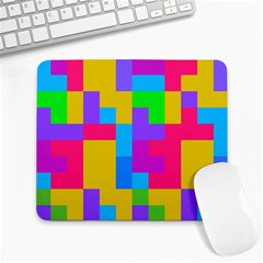 Colorful Tetris Shapes 			large Mousepad by LalyLauraFLM