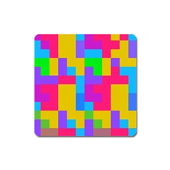 Colorful Tetris Shapes 			magnet (square) by LalyLauraFLM