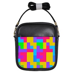 Colorful Tetris Shapes 			girls Sling Bag by LalyLauraFLM