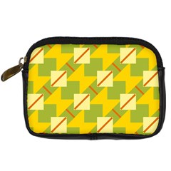 Squares And Stripes 	digital Camera Leather Case by LalyLauraFLM