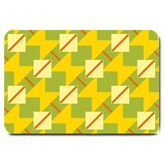 Squares And Stripes 			large Doormat by LalyLauraFLM