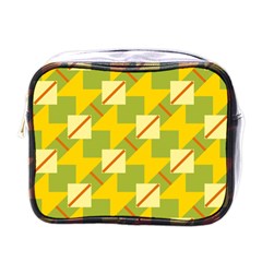 Squares And Stripes 			mini Toiletries Bag (one Side) by LalyLauraFLM