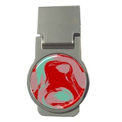 Red Pink Green Texture 			money Clip (round) by LalyLauraFLM