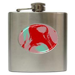 Red Pink Green Texture 			hip Flask (6 Oz) by LalyLauraFLM