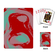 Red Pink Green Texture 			playing Cards Single Design by LalyLauraFLM