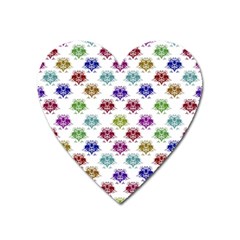 Fantasy Angry Birds Drawings Pattern Heart Magnet by dflcprints