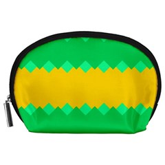 Green Rhombus Chains Accessory Pouch by LalyLauraFLM