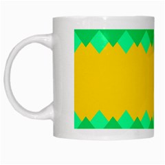 Green Rhombus Chains White Mug by LalyLauraFLM