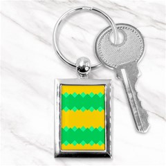 Green Rhombus Chains 			key Chain (rectangle) by LalyLauraFLM