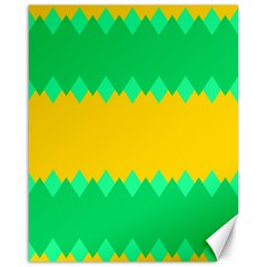 Green Rhombus Chains 			canvas 16  X 20  by LalyLauraFLM