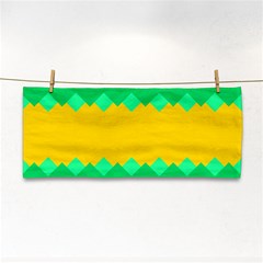 Green Rhombus Chains 			hand Towel by LalyLauraFLM