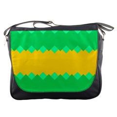 Green Rhombus Chains 			messenger Bag by LalyLauraFLM