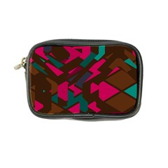 Brown Pink Blue Shapes 	coin Purse by LalyLauraFLM