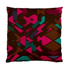 Brown Pink Blue Shapes 	standard Cushion Case (two Sides) by LalyLauraFLM