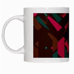 Brown Pink Blue Shapes White Mug by LalyLauraFLM