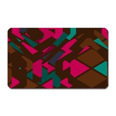 Brown Pink Blue Shapes 			magnet (rectangular) by LalyLauraFLM